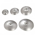 Single anode in zinc alloy for rudder or hull