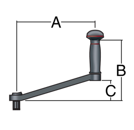 Aluminum Lock-In Winch Handle 254 mm