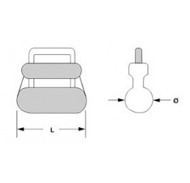 Nylon mast sliders with stainless steel bail
