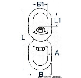 Swivel  with double eye 8 mm