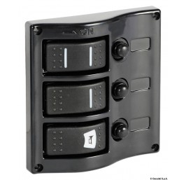 Control panel 3 flush rocker switches pol.graphite