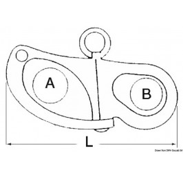 Snap-shackle for spinnaker AISI 316, 32 mm