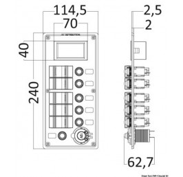 Electrical panel PCAL series with 9/32V digital voltmeter