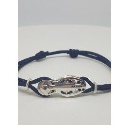 Silver Harken Fiddle Block Cord Bracelet
